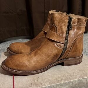 BED|STU Brown Leather Ankle Booties